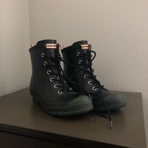 black hunter lace up boots
